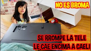 SE ROMPE LA TELE  LE CAE ENCIMA A CAELI  NO ES BROMA  LOS DESTRAMPADOS [upl. by Carman]