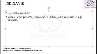 Lec 9 Renal Calculi Indinavir [upl. by Mart408]