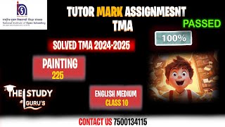 NIOS TMA Session 20242025 Class 10 Subject Painting Subject Code 225 [upl. by Hope]