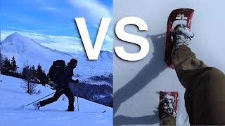 Skis vs Snowshoes The gear  why amp when to use one or the other [upl. by Eedrahc]