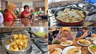 School Reopens After Winter Vacation  Cheese Samosa Recipe  Green Peas Curry For Breakfast [upl. by Ecirtnas317]