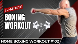 24 Min Boxing Strength and Conditioning Workout  Dumbbells Required [upl. by Eilarol768]