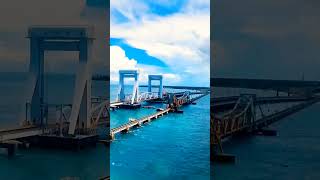 The New Pamban Sea Bridge in TamilNadu indianrailways pamban seabridge tamilnadu highspeed [upl. by Yrag]