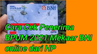 Cek Online Penerima BPUM PNM Mekaar BNI Tahun 2021 [upl. by Akeret716]