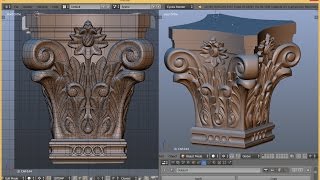 Blender 3D  simple capital modeling timelapse [upl. by Lowney]