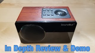 SoundBot SB1025 Alarm Clock FM Radio Bluetooth Wireless Portable Speaker  Demo amp Review [upl. by Aerdnaz]