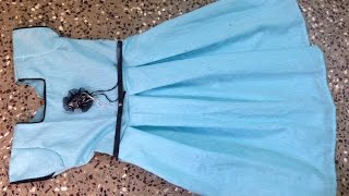 DESINGNER BOX PLEATS FROCK WITH CAP SLEAVES STITCHING IN A SIMPLE METHOD PART 2 [upl. by Lissner76]