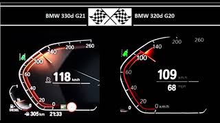 BMW 330d G21 VS BMW 320d G20  Acceleration 0100kmh [upl. by Alvar]