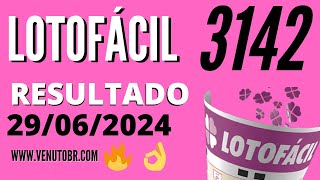 🍀 Resultado Lotofácil 3142 [upl. by Burnard]