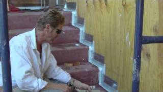 How and where to attach stucco drip or weep screeds over concrete stairs [upl. by Llerrud]