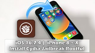 Install Cydia Jailbreak Rootful iOS 1674  iPhone 8  X [upl. by Rabkin926]