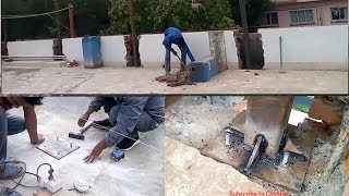 How To fix Base Plate in Existing concrete SlabTruss Making IdeaBuilding Roof Trusses [upl. by Noled]