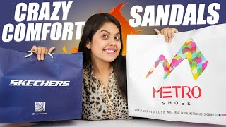 I Tried Most Comfortable Sandals for Women  SkechersMetro Sandals Haul 2023  One Chance Women [upl. by Trebmal]