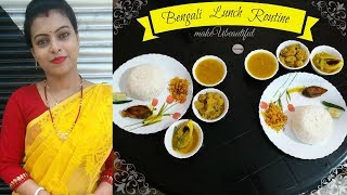 My Bengali Lunch Routine 2017  Bengali ThaliMasoor DalAlu BhajaElish BhajaAlu PostoBhapa Elish [upl. by Maya987]