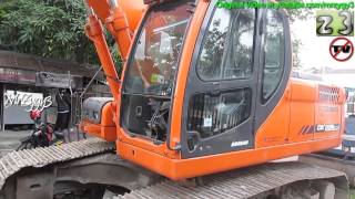 Excavator Doosan DX225LCA And Compactor [upl. by Nommad]