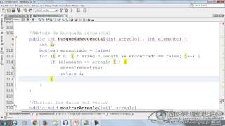 67  Métodos de Búsqueda Búsqueda Secuencial Implementación EDDJava [upl. by Adlaremse]