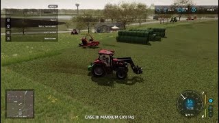 farming sim22 wrapping bales in field 71 part1 [upl. by Atnahsal86]