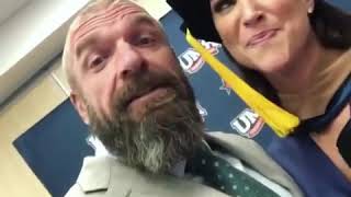 Triple H Congratulating Stephanie McMahon On Her Honorary Doctoral Degree [upl. by Eelaras]