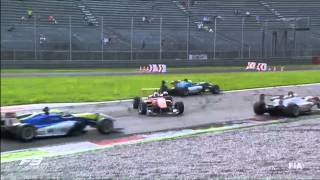 FIA Formula 3 at Monza Michele Berettas big flip [upl. by Aerdnuahs]