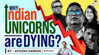 No New Unicorn in India 2023 Steep Decline in Unicorn List and Valuations  Indian Startup  UPSC [upl. by Eah]