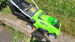 Greenworks 40V 16quot Cordless Electric Lawn Mower 40Ah Battery and 20Ah Battery Review [upl. by Ydna]