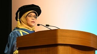 Madam Halimah Yacobs Speech at NUS Commencement 2016 [upl. by Anoyk439]