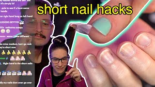 Short Nail Painting Hacks YOU DID NOT KNOW  Simply Stream Highlights [upl. by Novyar]