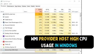 How to Fix WMI Provider Host High CPU Usage in Windows 11 [upl. by Margareta]