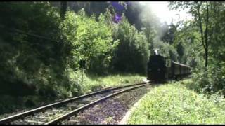 Absolut gigantische Ausfahrt von 99 7235 aus dem Bahnhof Steinerne Renne  Wernigerode am 240709 [upl. by Falito665]