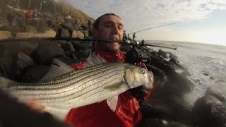 Fall Surfcasting Montauk Lightplay in HD [upl. by Kirschner98]