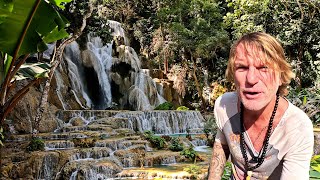 Epic Kung Si Waterfall Adventure Luang Prabang LAOS thailand laos travel [upl. by Icart]