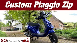 Custom Piaggio Zip 4t with Bullet Exhaust [upl. by Llenrev]