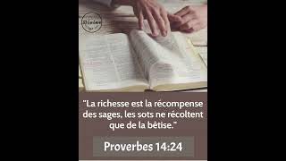 Verset Biblique Du Jour  Proverbes 1424  Les Fruits de la Sagesse et de la Folie [upl. by Notsnorb]