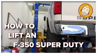 How to Lift an F350 SUPER DUTY using a 2Post Lift [upl. by Gosser]