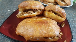 South African Traditional FatCake Vetkoek Amagwinya  Puff Puff amp curry mince  the best Recipe [upl. by Idel]