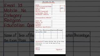 Bio Data format for Job [upl. by Amorete]