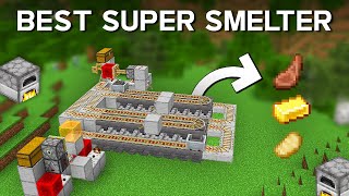 Minecraft BEST Super Smelter 121 Tutorial  Super Smelter  20k items Perh [upl. by Ylrbmik735]