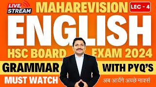 ENGLISH ONE SHOT MAHAREVISION LEC 4 GRAMMAR  HSC BOARD EXAM 2024 MAHARASHTRA BOARD  Dinesh Sir [upl. by Ellinger]