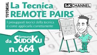 TUTORIAL  Tecnica Remote Pairs Sudoku n20 di Settimana Sudoku 664 [upl. by Mcmurry]