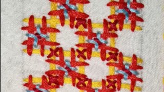 plaid torocko stitch  couching stitch hand embroidery tutorials [upl. by Eceerehs]