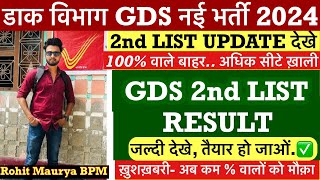 GDS Second Merit list 2024 Cutoff  Good News  Gds 2nd Merit New Result  Big update ✅ [upl. by Himelman]