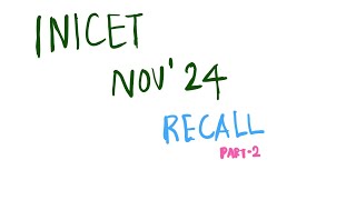 INI CET Nov 2024 Recall Part2 inicet inicet2024 [upl. by Mallin]