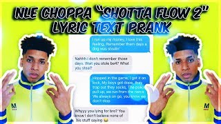 NLE CHOPPA quotSHOTTA FLOW 2quot LYRIC TEXT PRANK ON LIL BROTHER [upl. by Araihc]