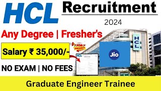 HCL Hiring Started  Direct Interview Calls  Jio Hiring For Freshers [upl. by Adnamma221]