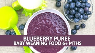 BLUEBERRY PUREE  BABY WEANING FOOD 6 MTHS [upl. by Bettzel]