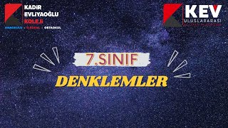 7Sınıf Denklemler Kazanım Kavrama Soruları [upl. by Adnak463]