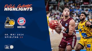 MHP RIESEN Ludwigsburg vs FC Bayern München Basketball  Full Game Highlights Spieltag 33 202324 [upl. by Elatsyrc]