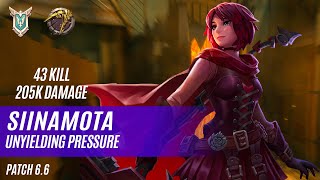 43 KILL 205K DAMAGE SIINAMOTA VORA PALADINS COMPETITIVE MASTER UNYIELDING PRESSURE [upl. by Nealson784]