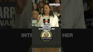 See Harris reaction to hecklers interrupting her speech [upl. by Holey]