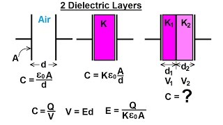 Physics 39 Capacitors 36 of 37 2 Dielectric Layers [upl. by Sharman]